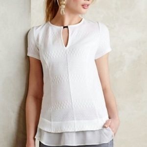 [Anthropologie Deletta] Keyhole Ruffled Blouse